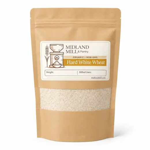 Bag of Midland Mill hard white flour