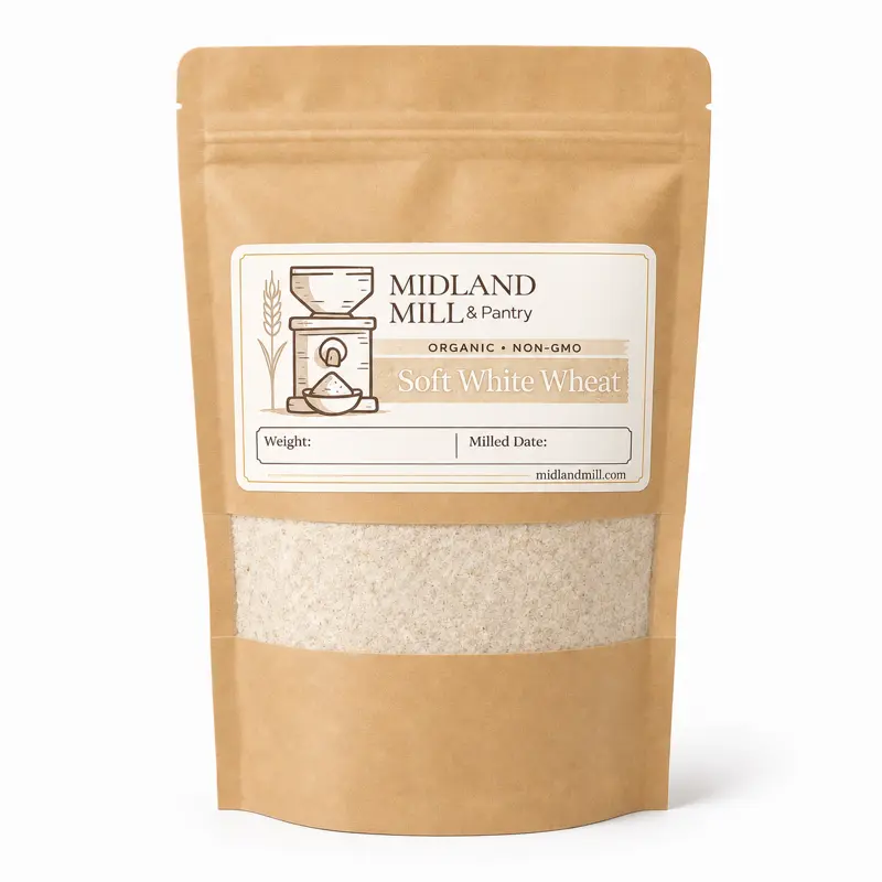 Bag of Midland Mill soft white flour