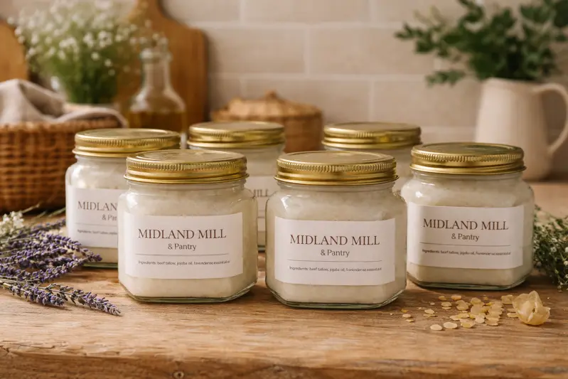 Jar of organic beef tallow balm